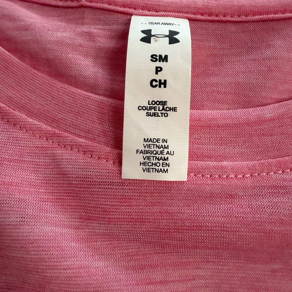 Under Armour Loose Fit Long Sleeve Top Women’s S Pink Lightweight Cut Out Back - Picture 4 of 8